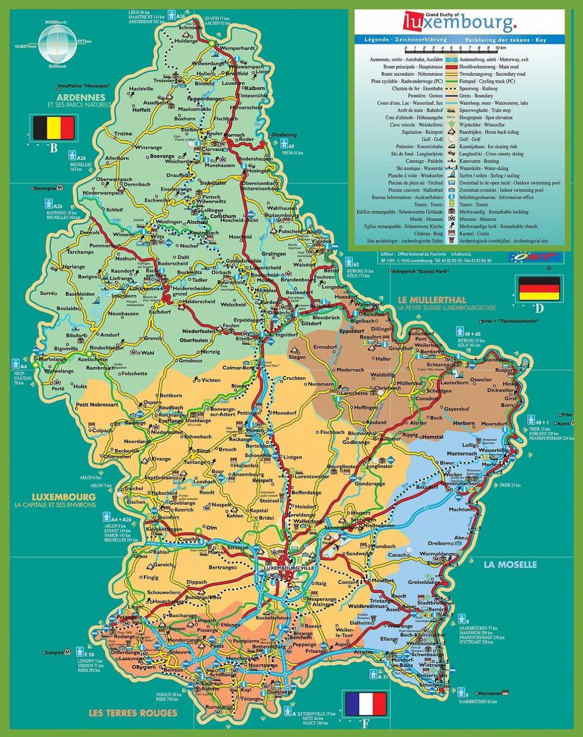 Люксембург газрууд газрын зураг