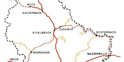 Люксембург төмөр замын газрын зураг нь