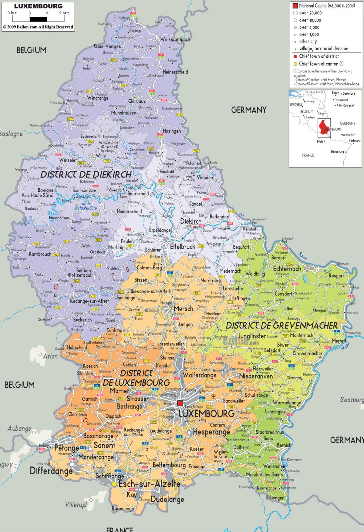 Люксембург улс орны газрын зураг